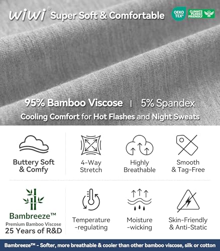 Image of WiWi Womens Pajamas Set Bamboo Viscose Super Soft Short Sleeve Top Ruffle Shorts Sleepwear Cooling Pj Sets S-XXL