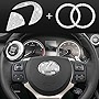 JINGSEN Bling Bling Car Steering Wheel Decorative Diamond Sticker, DIY Bling Car Steering Wheel Emblem Logo Badge for Women Bling Accessories for Lexus ES RX LS is CT LX GS LC RC GS-F RC-F(Large)
