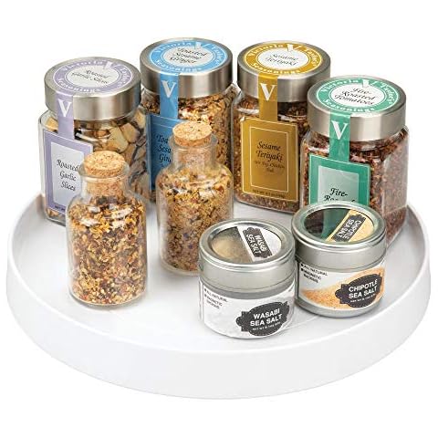 mDesign Lazy Susan mit 27,9 cm Durchmesser für das Küchenregal - praktisches Gewürzregal für Küchenschrank - drehbarer Gewürzhalter aus Kunststoff Cover