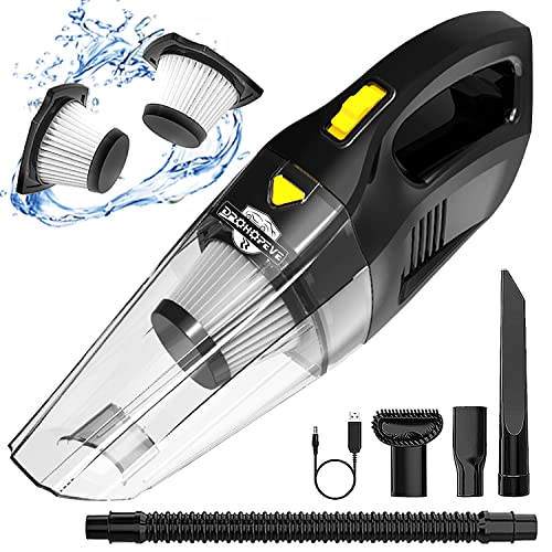 Car Vacuum Cleaner,Handheld Vacuum Cordless Cleaner with 120W High Power,9600Pa Strong Suction,Mini Wet Dry Vacuum Cleaner Rechargeable,Portable Car Vacuum Cleaner for Pet Hair,Home and Car Cleaning