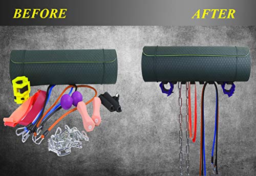 Alvade Storage Rack 9 Prong Storage Rack for Fitness Bands,Straps,Jump Ropes, Foam Rollers - Thumbnail 4