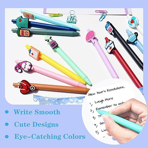 12 Pcs Nurse Pens Cute Nursing Student Essentials Pens, Include 10 replacement refills Writing Instruments for Nurses, Medical Assistants, Students, Workers Office Appreciation Gifts - Image 5