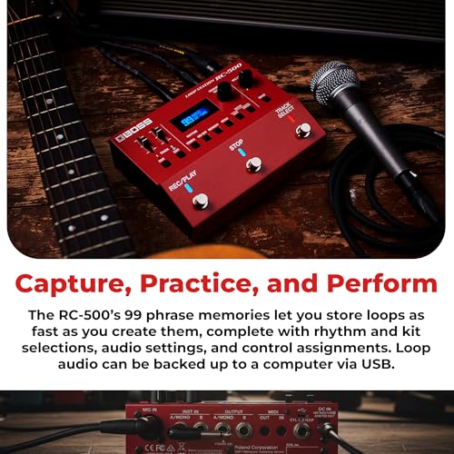 Image of Boss RC-500 Loop Station Bundle with Gearlux Power Supply, Instrument Cable, Patch Cable, and Picks | Bundle with Gearlux Power Supply, Instrument Cable, Patch Cable, and Picks