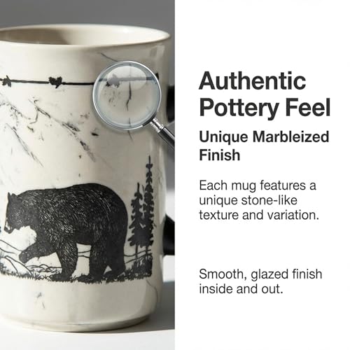 Taza de loza pesada Cape Shore 18oz con diseño de oso miniatura 4