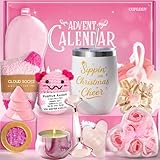 CUPLOOV 12 Days of Christmas Advent Calendar 2025, Pink Spa Gifts Basket Set, Self Care Relaxing Unique Christmas Countdown Calendar Spa Gifts for Her, Women, Wife, Girlfriend, Sister, Girls