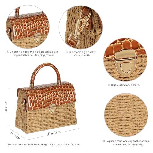 Bolso Tote de Paja Vegano Artesanal para Mujer miniatura 6