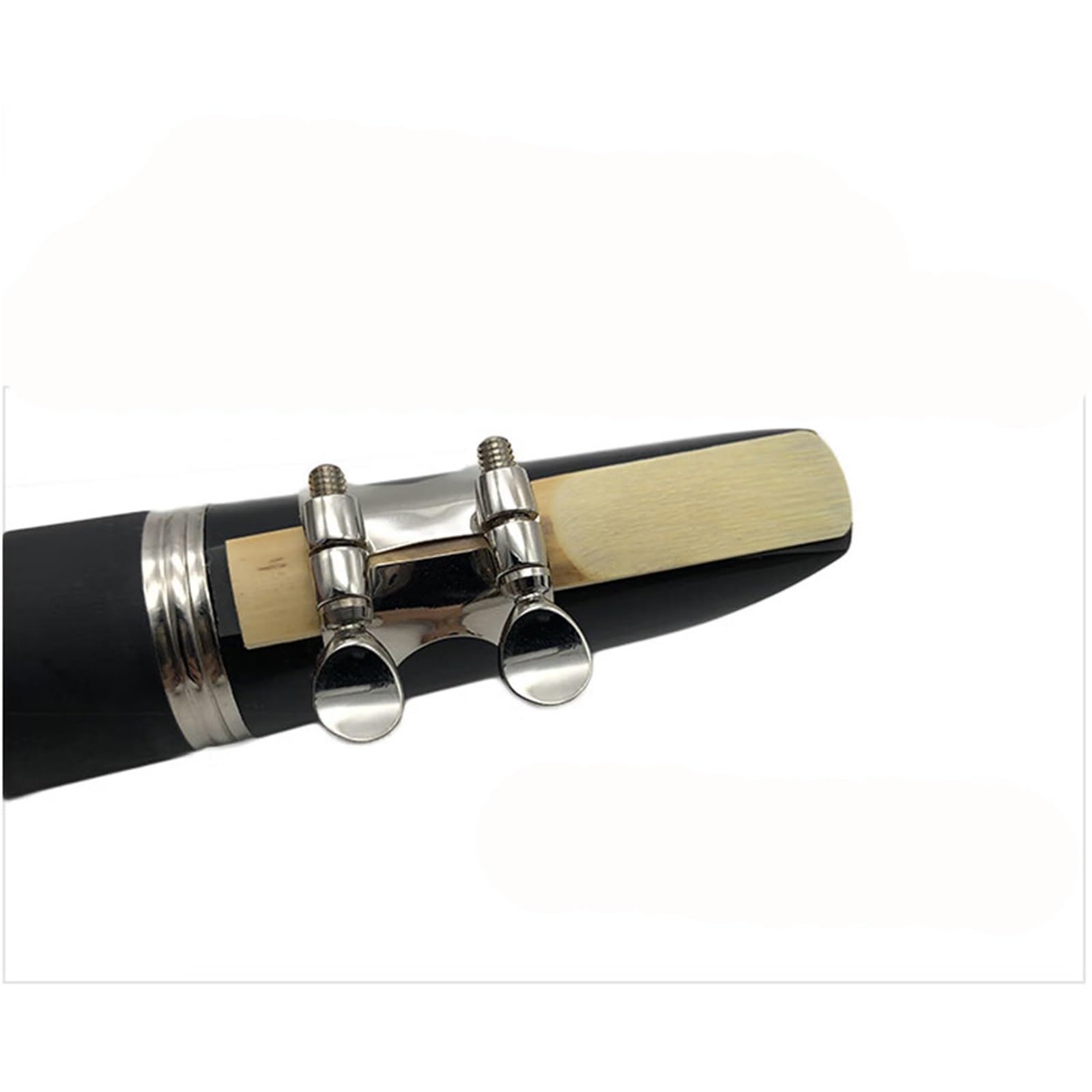 Piezas de repuesto para clarinete Juego De Boquillas Para Clarinete En Si Bemol Clip Para Boquilla Tapa De Anillo De Cobre Accesorios Para Instrumentos De Lengüeta(Silver)