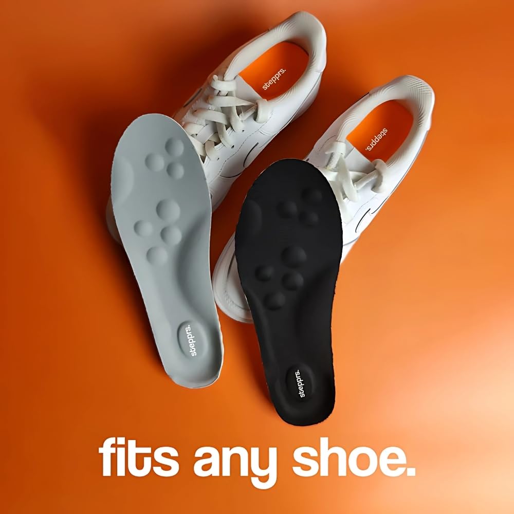 Original Stepprs Comfort Boosting Massage Insoles, 4D Memory Foam Thermal Insoles with Arch Support for Men and Women (Orange, EU 43-44) — view 9