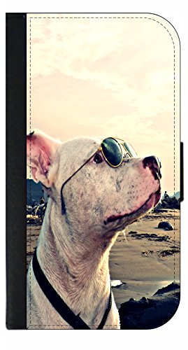 Pitbull Dog in Shades - Wallet Style Phone Case Compatible with The Samsung Galaxy s3/s4/s5/s6/s6edge/s7/s7edge/s8/s8Plus - Choose Your Compatible Phone Model