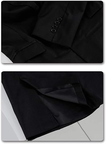 Miniatura 5 de YUNCLOS Chaqueta blazer casual con solapa con muescas de 1 botón para hombre