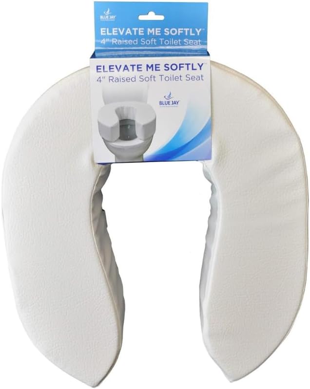Elevate ME Softly Elevate Foam Toilet Seat Designed | 4 inch Seat Lifter Comfortable Sitting for Elderly Personal Care with Adjustable Hook and Look Closure