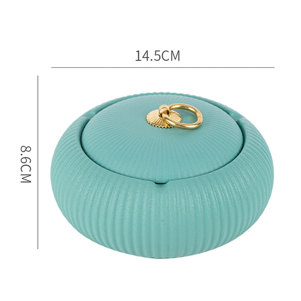 GVILTY Moderno Posacenere di Sigaretta in Ceramica in Ceramica con Coperchio, Posacenere da Sigaretta da Tavolo per Interno Esterno E Decorativo Tavolo da Tavolo da Black