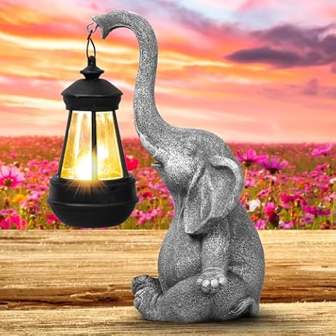 flintronic Solar Elephant Garden Statue Light Cover