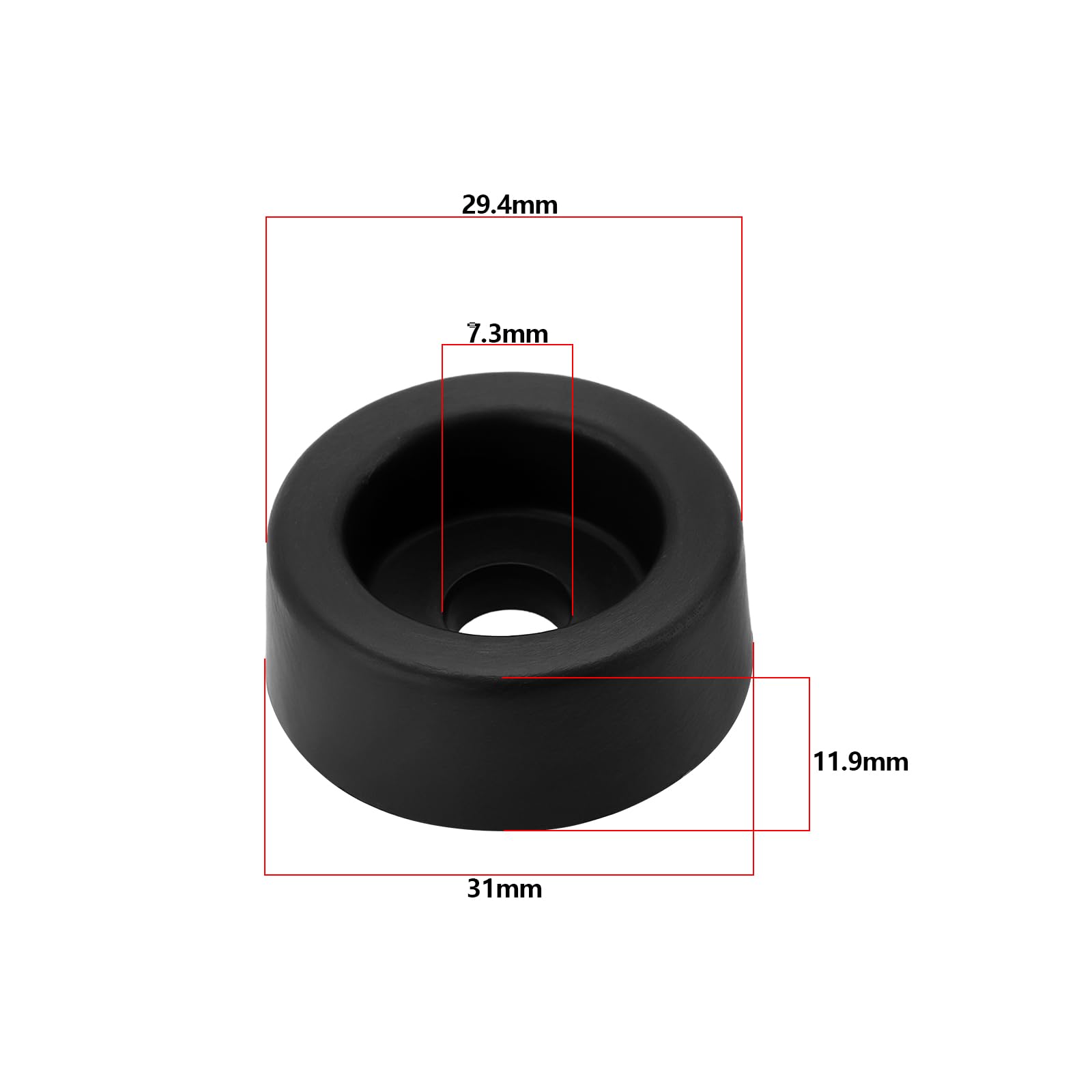 Create idea 10PCS Recliner Feet 31x29.4x11.9mm PE Glide Foot Legs Furniture Feet Pad for Dressing Tables Cabinets Chairs Sofas Black - Image 4