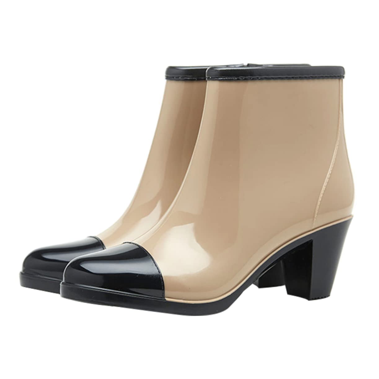 botas de agua de mujer botines para mujer elegantes zapatos impermeables lluvia de moda escarpines mujeres waterproof shoes botas de lluvia para mujer zapatos de lluvia Black