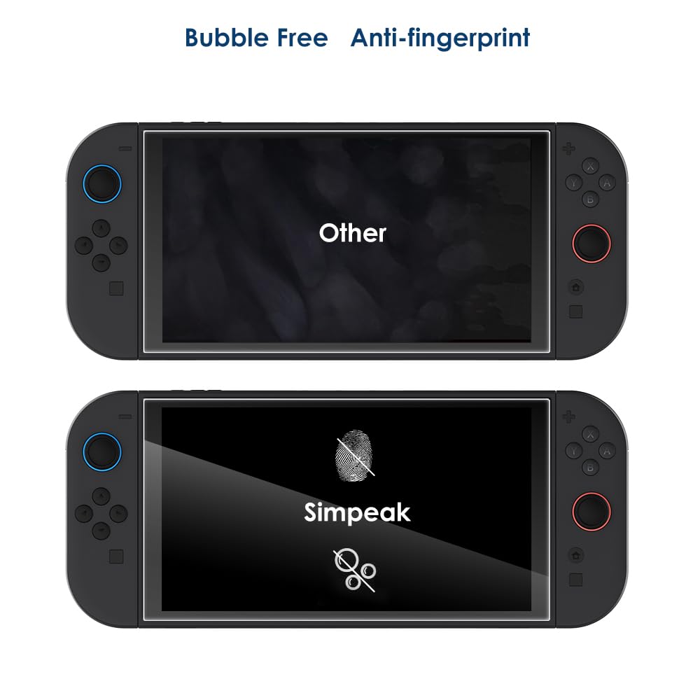 Simpeak 2 Piezas Protector de Pantalla Compatible para Switch 2 Modelo 2025 8 Pulgadas, Cristal Templado Premium Sin Burbujas/Antiarañazos/Dureza 9H/HD/Anti-Huella