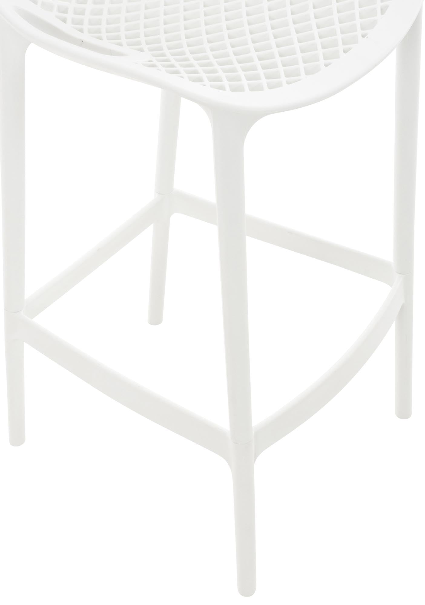 CLP Barhocker 2er Set Garten wetterfest Air, Gartenstühle mit Lehne, Tresenstühle wetterfest UV-beständig aus Kunststoff, bis 160 kg, Farbe:weiß