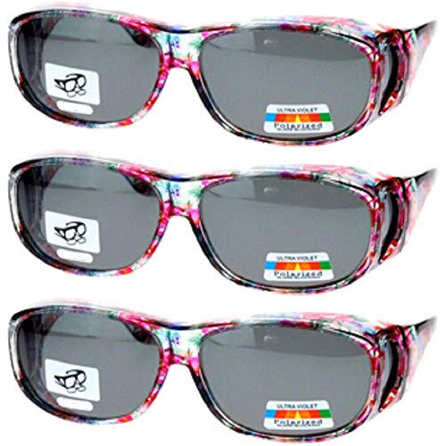 3 Pair Polarized Sunglasses Fit Over Glasses Oval Rectangular Sunglasses
