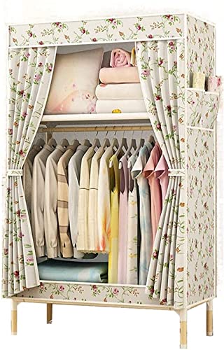 Support en bois massif pour armoire portable en tissu et vêtements suspendus