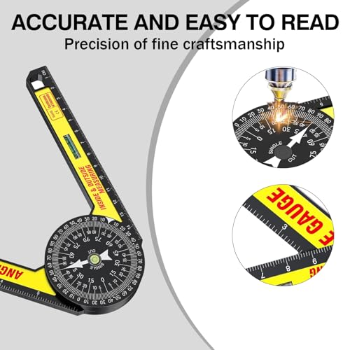 Transportador Ángulo 360° de Aluminio con Nivel de Burbuja miniatura 3