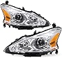 TUSDAR Headlight Assembly Set for 13 14 15 Nissan Altima 4-Door Sedan Driver and Passenger Side Chrome Housing with Amber Reflector