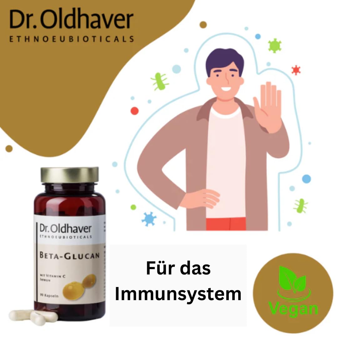 Dr. Oldhaver/Beta Glucan Vitamin C Immun/zur Unterstützung des Immunsystems/Beta-1,3/1,6-Glucan Kapseln/Acerola Extrakt / 90 Kapseln