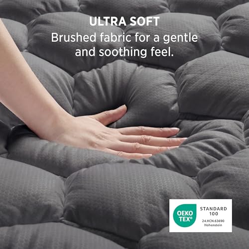 Image of Bedsure Twin XL Mattress Pad, Mattress Topper with 8-21 Inches Deep Pocket
