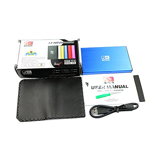 JKStor External USB 3 0 Portable Enclosure for 2 5 SATA External Hard Drive 2 Years Warranty Blue