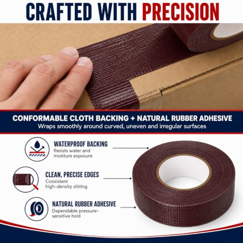Image of GGR Supplies CDT-36 Industrial Grade Cloth Duct Tape, Burgundy 4 Inch x 60 Yards, Waterproof UV Resistant Heavy Duty, Clean Removal with No Sticky Residue for Repairs, Packaging, and Bundling