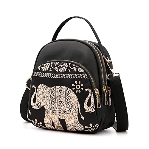 LHHMZ Bolsos de Hombro Tipo Bandolera étnicos pequeños para Mujeres y niñas Elefante Hojas Mochilas Convertibles Bolsas de Viaje diarias LHHMZ Bolsos de Hombro Tipo Bandolera étnicos pequeños para Mujeres y niñas Elefante Hojas Mochilas Convertibles Bolsas de Viaje diarias