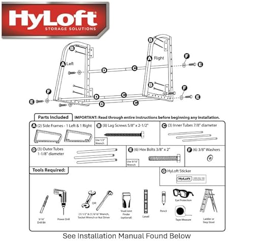HyLoft Modell 01012 Reifen-Aufbewahrungssystem, 121 cm breit x 91,4 cm tief, Rot