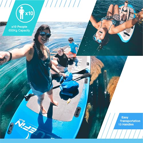 Bluefin Stand Up Inflatable Paddle Board | Mammoth 18' Model | Family/Group Board - Up To 10 Users | Includes Accessories #TOP5
