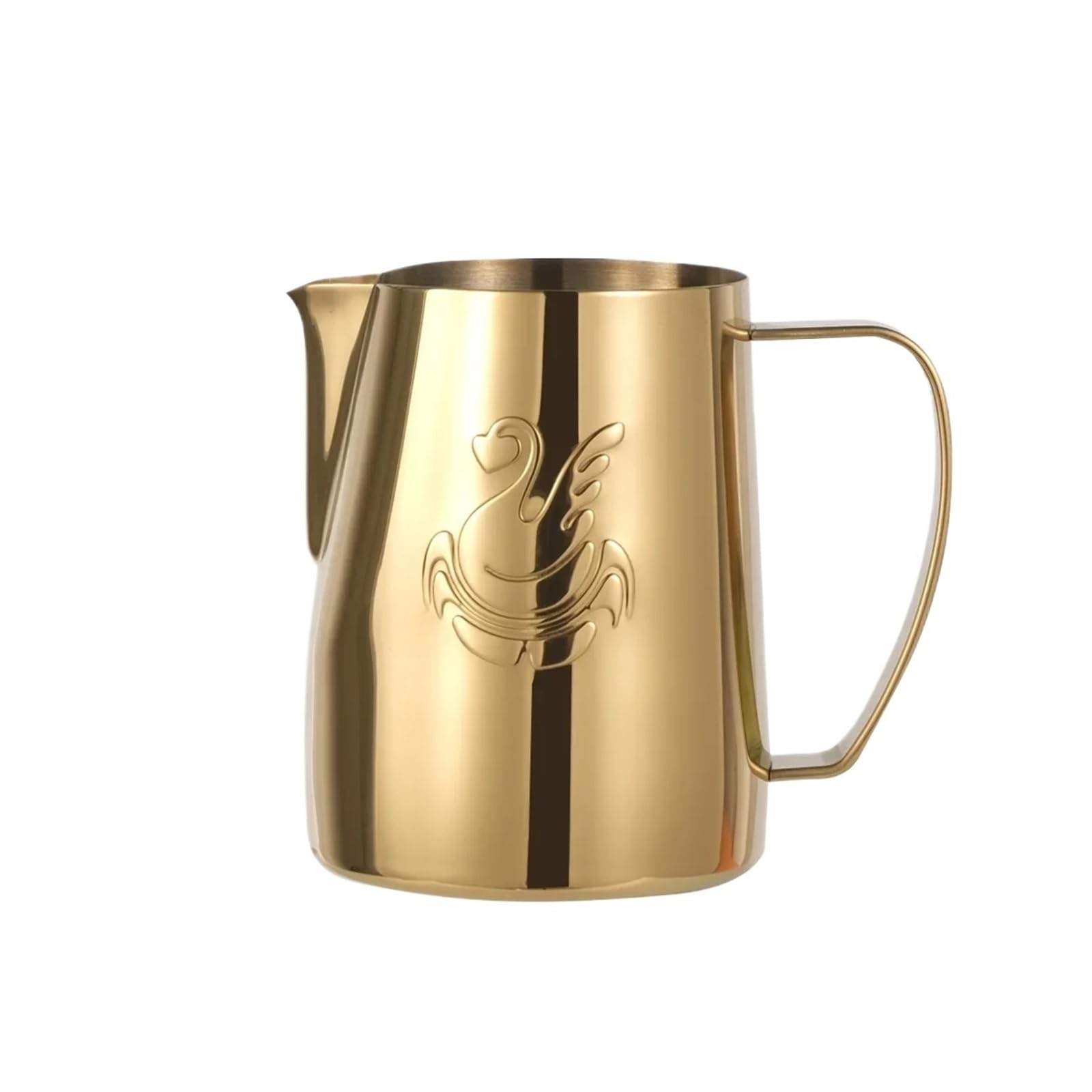 2 pz 400 ml/600 ml Elegante In Acciaio Inox Brocca di Caffè Latte Schiuma Tazza di Crema Maker Barista Mestiere Espresso Latte Art brocca Strumento(Gold,400ml)