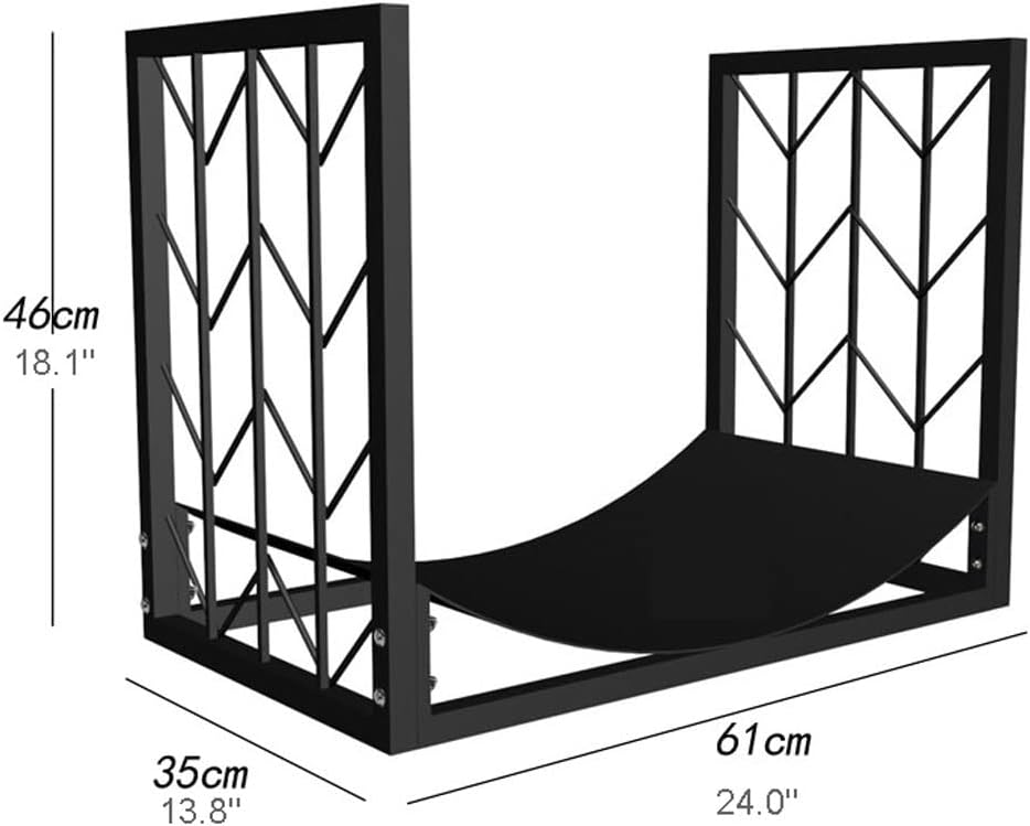 Outdoor Fireplace Firewood Rack Log Store Firewood Rack Indoor Metal Wrought Iron Wood Rack Firewood Carrier Heavy Duty Wood Storage Rack for Outdoor Log Store(
