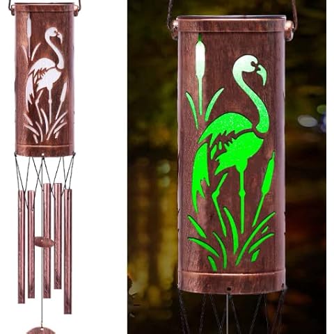 Solar Wind Chimes Hanging Lights Outdoor Metal Wind Chimes Memorial Wind Chime for Garden/Patio Cover