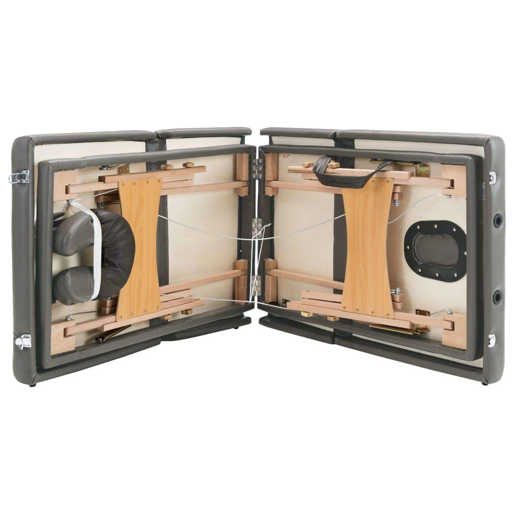 Generisch Massageliege 4-Zonen Holzgestell Anthrazit 186x68 cm,Gesundheit & Schönheit,Körperpflege,Massage & Entspannung,Massagetische,17.85KG,110173