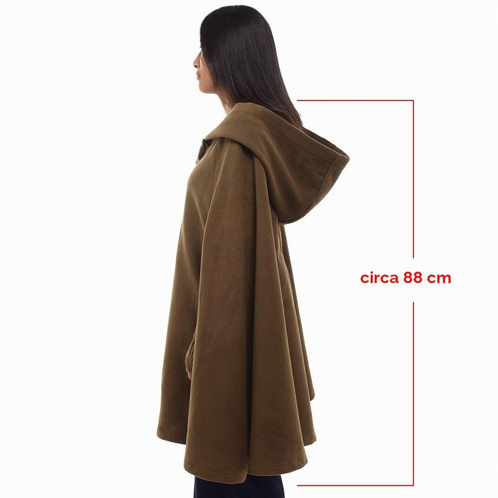 GRACEART Donna Poncho Mantella Lungo Largo alla Moda con Bottoni Cosplay Mantello
