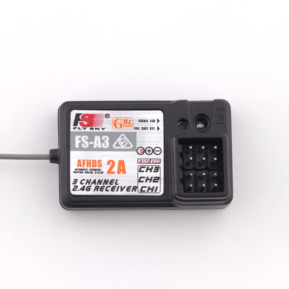 Flysky FS-A3 AFHDS2A 2.4G 3CH Receiver for Flysky GT2E GT2G Transmitter RC Car Boat (1pcs FS-A3)