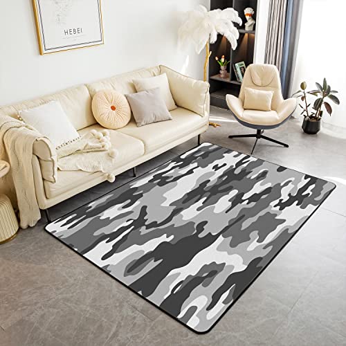 Loussiesd Camouflage Area Teppich 100x150cm Camo Wohnzimmer Teppiche Militärstil Dekorative Teppich...