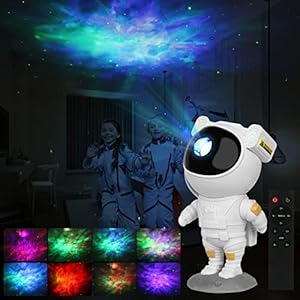 Lampada da Proiezione Astronauta, LED Star Cielo Stellato Projector Light Astronauta Galaxy Lampada Proiettore Stella Luce Notturna Bambini con Telecomando Timer