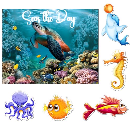 Image of Kanayu 6 Pcs Sea Animals Cruise Door Decorations Magnetic Large Ship Decorations Magnets Anchor Cruise Decor Car Fridge Magnet Decal for Carnival Stateroom Door