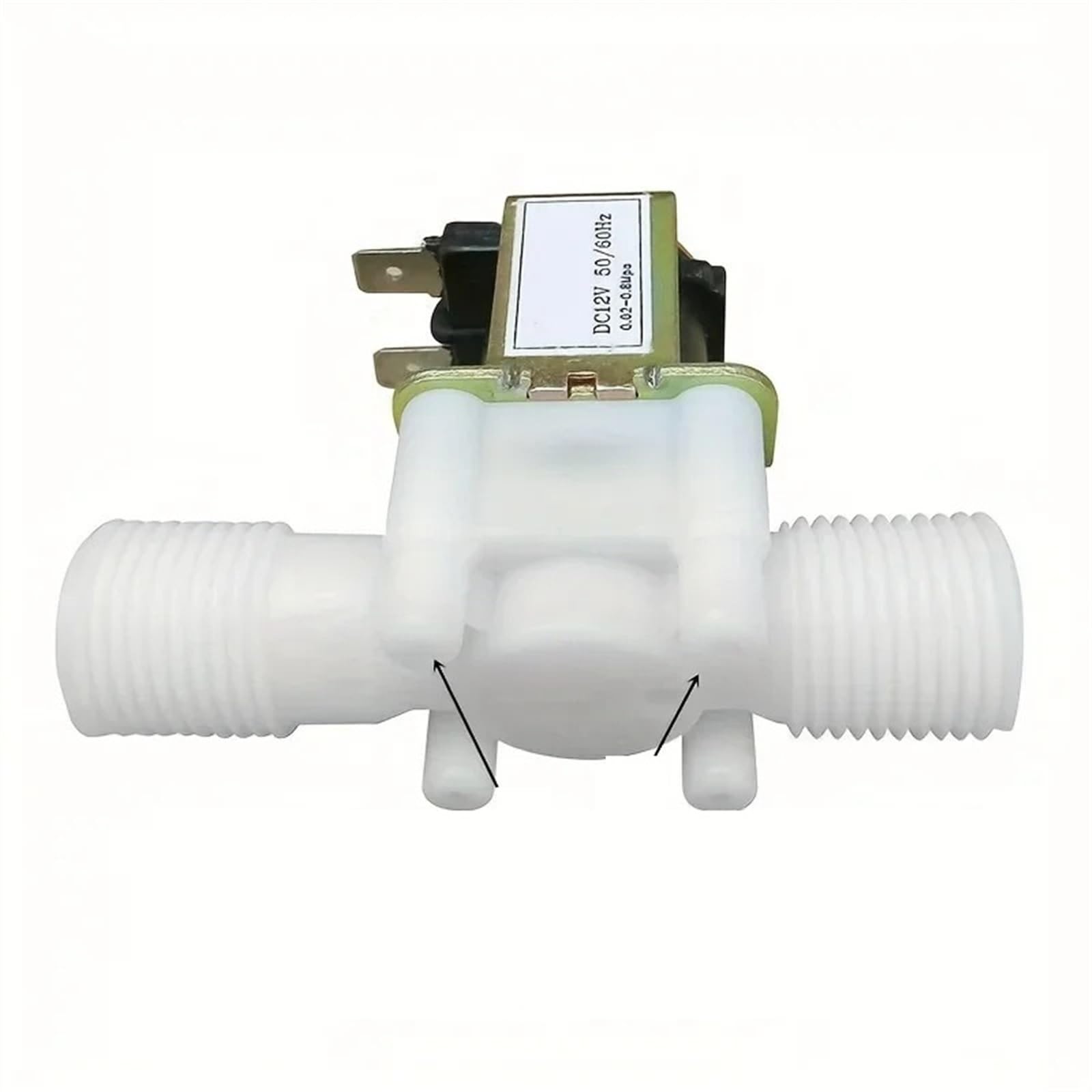 12V 24V 110V 220V normally closed solenoid valve External thread plastic normally open water valve for 0.02-0.8mpa pressure 1/2"(3/4",DC24V_NORMALLY OPEN)