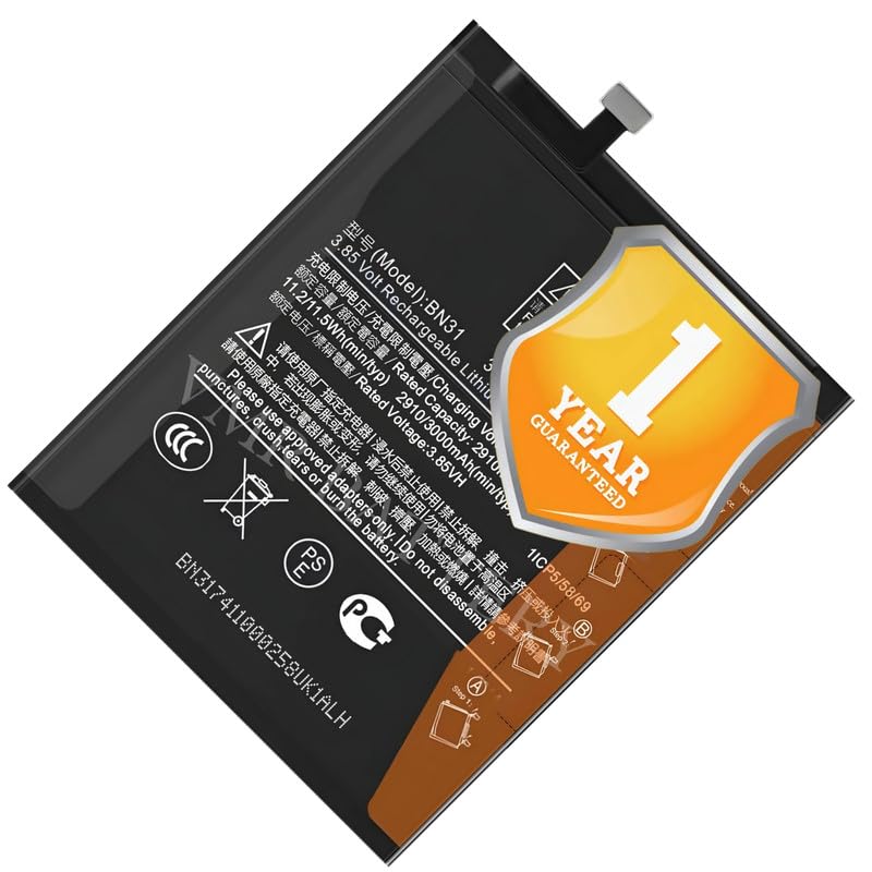 Image of Original BN31 Battery Compatible for Xiaomi Mi A1 (Mi 5X) (MDG2, MDI2) | Redmi Y1 (Note 5A) (MDI6S) | Redmi Y1 Lite (MDI6) | Redmi Y2 (M1803E6G, M1803E6H, M1803E6I) - (3080mAh) - 1 Year Warranty K7