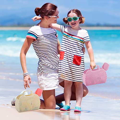 Irenare 4 Pcs Jelly Bags for Women Summer Beach Tote Basket Plastic Jelly Purse Bag Gift Handbags for Bachelorette Bridal Wedding Baby Shower Party2