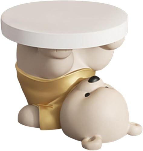 MagiDeal Mesa auxiliar de estatua de oso, mesa decorativa pequeña, mesita de noche, mesa auxiliar moderna para sala de estar, dormitorio, oficina,