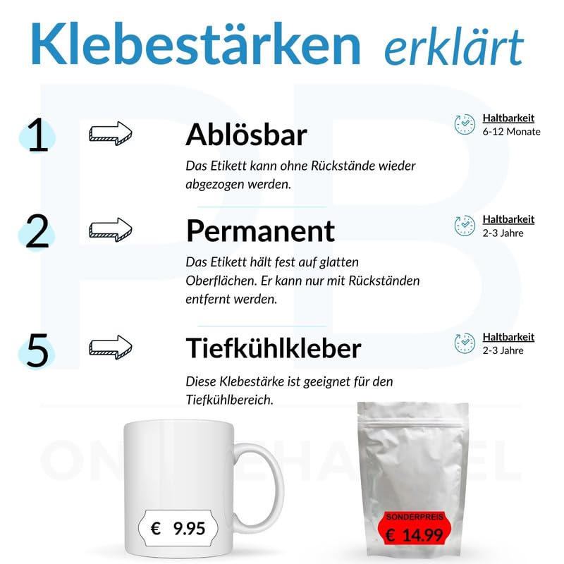 Preisauszeichner Set UNO C6 Etikettier-Gerät Hand-Auszeichner 7.500 Etiketten weiß permanent