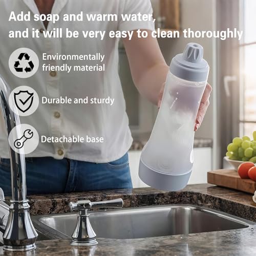 2 Packs of Pancake Batter Dispenser,1000ml Squeeze Pancake Dispenser | Mixer Bottle with Stainless Steel wire Ball,Suitable for Pancakes Crepes Waffle Muffins Qatayef Cupcak - image 3