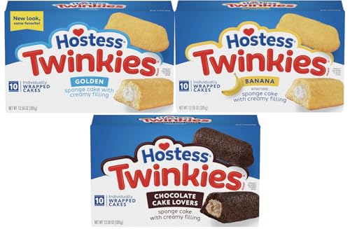 Hostess Twinkies Variety Pack - Golden, Banana, Chocolate Cake Lovers - 3 Pack