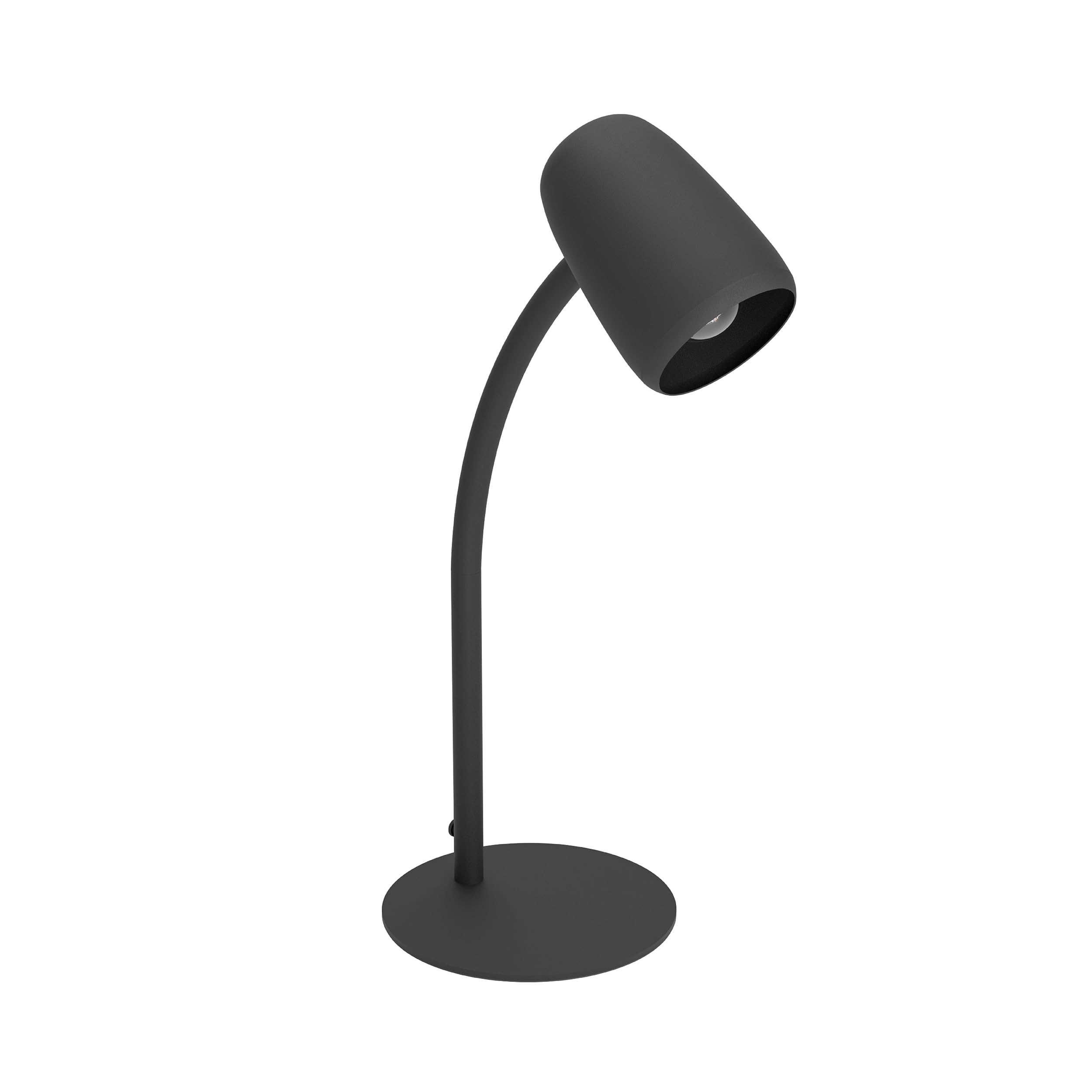 Eglo Bedside Table lamp Carlo, Office Desk Light with Flexible arm, Living Room and Bedroom Lighting for Reading, Black Metal, E14 Socket