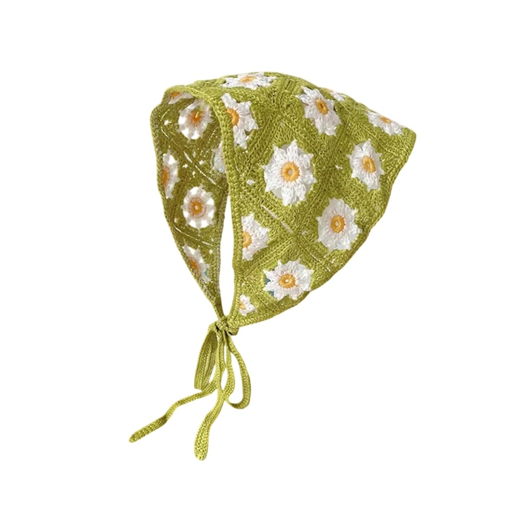 Elnwnnkc Floral Hair Bandanas Tie Back Head Kerchief for Women Girls Flower Hair Scarves Lightweight Triangular Head Scarf